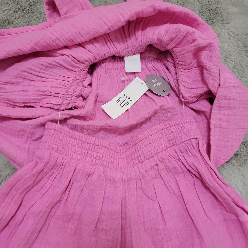 Nwt Baby Gap Pink Cotton Toddler Girl Skirt And Top Set - Picture 3 of 5